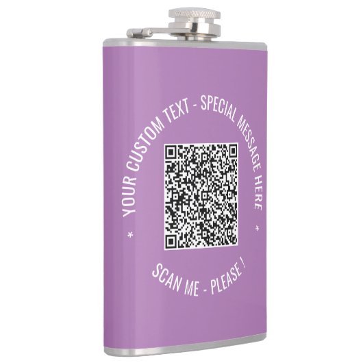 Benutzerdefinierter QR-Code-Textkolben Wählen Sie  Flachmann (Rechts)