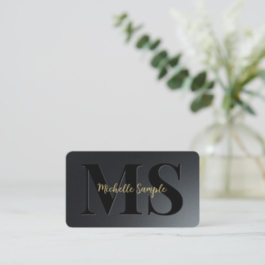 Benutzerdefinierter QR-Code Textname Luxury Gold T Visitenkarte (Stehend Vorderseite)