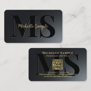 Benutzerdefinierter QR-Code Textname Luxury Gold T Visitenkarte