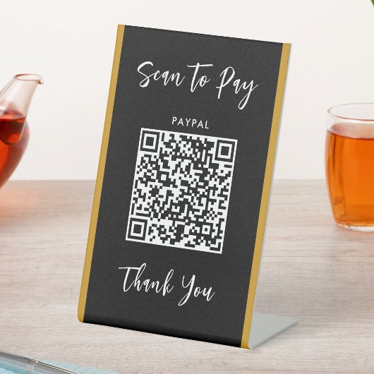 Benutzerdefinierter QR-Code-Textscan zum Bezahlen  Sockelschild