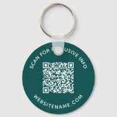 Benutzerdefinierter QR-Code und Aquamariner Text-C Schlüsselanhänger (Vorderseite)