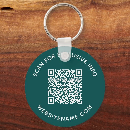 Benutzerdefinierter QR-Code und Aquamariner Text-C Schlüsselanhänger (Vorderseite)