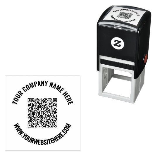 Benutzerdefinierter QR-Code und Briefmarke zur Tex Permastempel (Beispiel)
