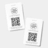 Benutzerdefinierter QR-Code und Firmenlogo hinzufü Ausweis (Vorder- & Rückseite)