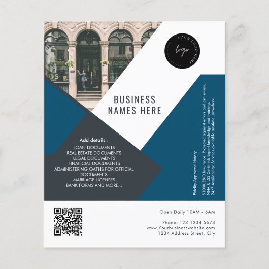 Benutzerdefinierter QR-Code und Foto Einfach Beruf Flyer (Vorne)