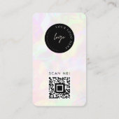 Benutzerdefinierter QR-Code und Foto Iridescent Ho Visitenkarte (Rückseite)