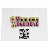 Benutzerdefinierter QR-Code und Logo Große Geschenktüte (Vorderseite)