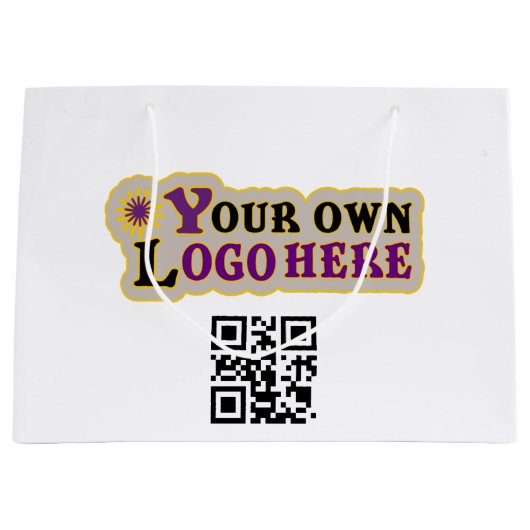 Benutzerdefinierter QR-Code und Logo Große Geschenktüte (Vorderseite)