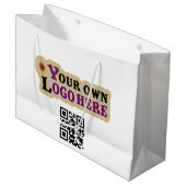 Benutzerdefinierter QR-Code und Logo Große Geschenktüte (Vorderseite Schrägansicht)