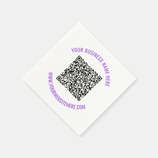 Benutzerdefinierter QR-Code und Personalisierte Te Serviette (Ecke)