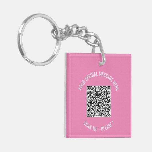 Benutzerdefinierter QR-Code und Schlüsselanhänger (Vorderseite links)