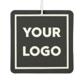 Benutzerdefinierter QR-Code und Text auf schwarz Autolufterfrischer (Vorderseite)