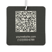 Benutzerdefinierter QR-Code und Text auf schwarz Autolufterfrischer (Rückseite)