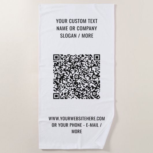 Benutzerdefinierter QR-Code und Text-Beach-Handtuc Strandtuch (Vorderseite)