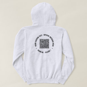 Benutzerdefinierter QR-Code und Text Business Hood Hoodie