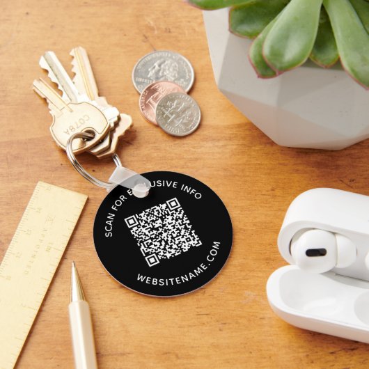 Benutzerdefinierter QR-Code und Text Corporate Swa Schlüsselanhänger (Schreibtisch)