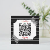 Benutzerdefinierter QR-Code und Text für die Hochz Save The Date (Stehend Vorderseite)