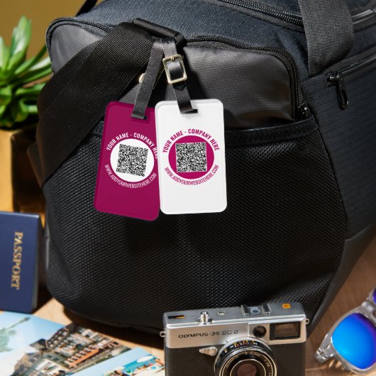Benutzerdefinierter QR-Code und Text-Gepäckanhänge Gepäckanhänger (Vorderseite & Rückseite)