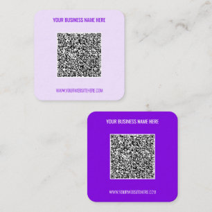 Benutzerdefinierter QR-Code und Text Ihre Farben V Quadratische Visitenkarte