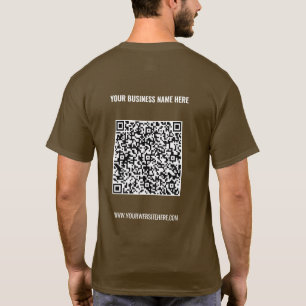 Benutzerdefinierter QR-Code und Text Ihres Busines T-Shirt