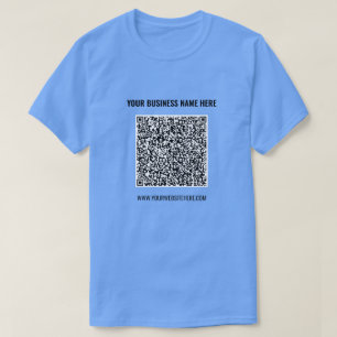 Benutzerdefinierter QR-Code und Text Ihres Busines T-Shirt