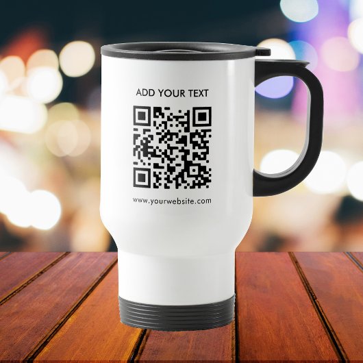 Benutzerdefinierter QR-Code und Text - Modernes Ge Reisebecher