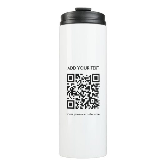 Benutzerdefinierter QR-Code und Text - Modernes Ge Thermosbecher (Vorderseite)