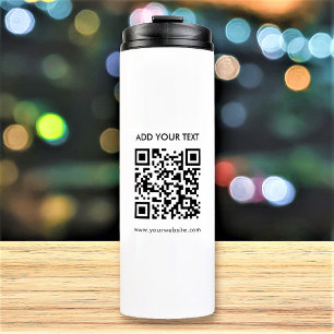 Benutzerdefinierter QR-Code und Text Modernes Gesc Thermosbecher