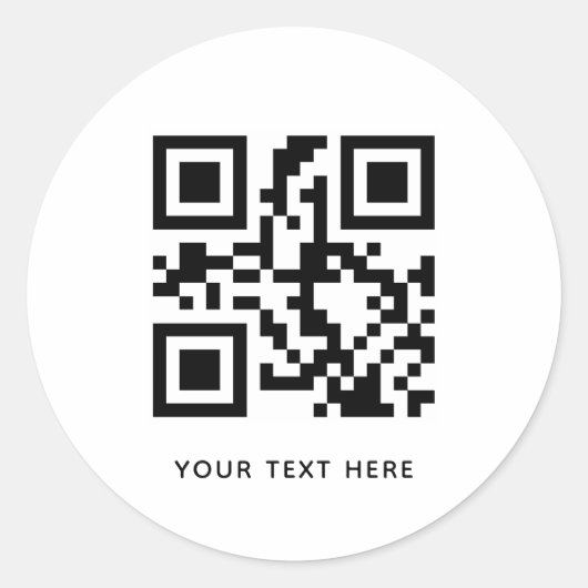 Benutzerdefinierter QR-Code und Text Promotion Whi Runder Aufkleber (Vorderseite)