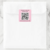 Benutzerdefinierter QR-Code und Text Quadratischer Aufkleber (Tasche)