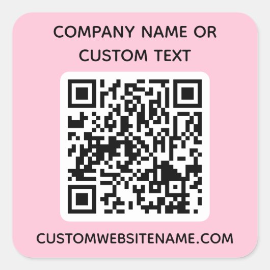 Benutzerdefinierter QR-Code und Text Quadratischer Aufkleber (Vorderseite)