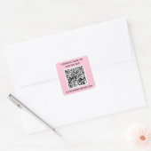 Benutzerdefinierter QR-Code und Text Quadratischer Aufkleber (Umschlag)