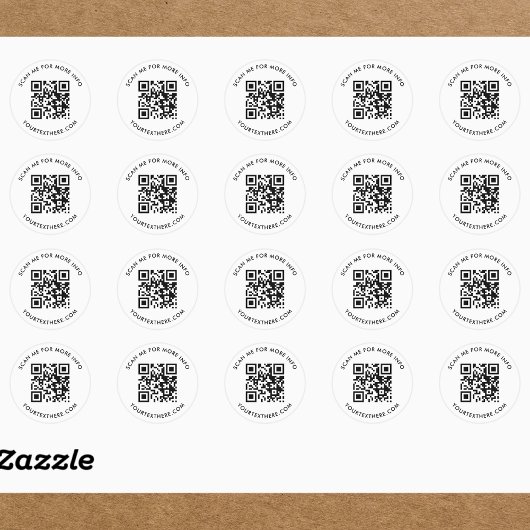 benutzerdefinierter QR-Code und Text Runder Aufkleber