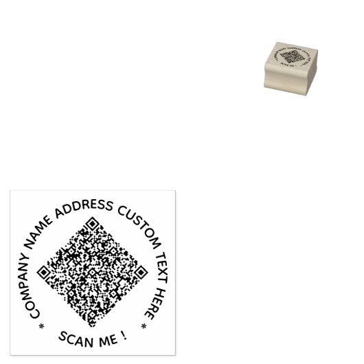 Benutzerdefinierter QR-Code und Text Runder Gummis Gummistempel (Stempel)