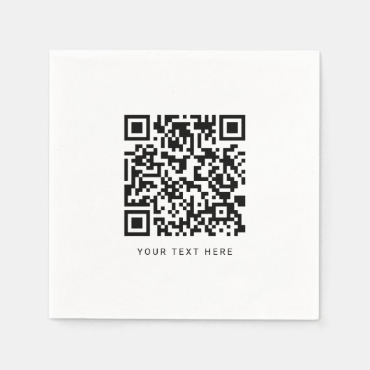 Benutzerdefinierter Qr-Code und Text Serviette (Vorderseite)