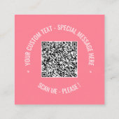 Benutzerdefinierter QR-Code und Text-Visitenkarte  Quadratische Visitenkarte (Rückseite)