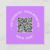 Benutzerdefinierter QR-Code und Text-Visitenkarte  Quadratische Visitenkarte (Vorderseite)