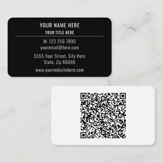Benutzerdefinierter QR-Code und Text-Visitenkarte  Visitenkarte (Vorne/Hinten)