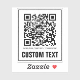 Benutzerdefinierter QR-Code und Textaufkleber Aufkleber