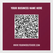 Benutzerdefinierter QR-Code und Textfensterklammer Fensteraufkleber (Blatt)
