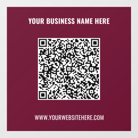 Benutzerdefinierter QR-Code und Textfensterklammer Fensteraufkleber (Blatt)