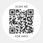 Benutzerdefinierter QR-Code und Textvorlage Runder Aufkleber (Vorderseite)