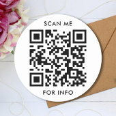 Benutzerdefinierter QR-Code und Textvorlage Runder Aufkleber