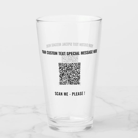 Benutzerdefinierter QR-Code und Vorlage für Werbeg Glas (Rückseite)