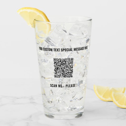 Benutzerdefinierter QR-Code und Vorlage für Werbeg Glas (Vorderseite Ice)