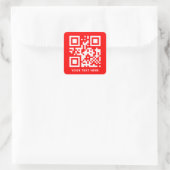 Benutzerdefinierter QR-Code und Werbeaktion rot Quadratischer Aufkleber (Tasche)
