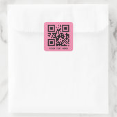 Benutzerdefinierter QR-Code und Werbeaktion Text r Quadratischer Aufkleber (Tasche)