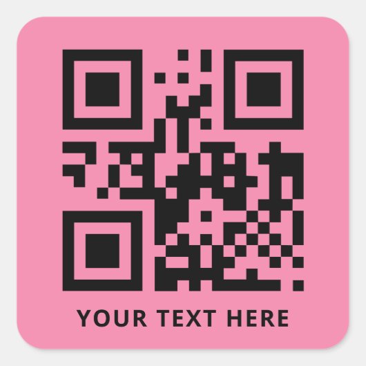 Benutzerdefinierter QR-Code und Werbeaktion Text r Quadratischer Aufkleber (Vorderseite)