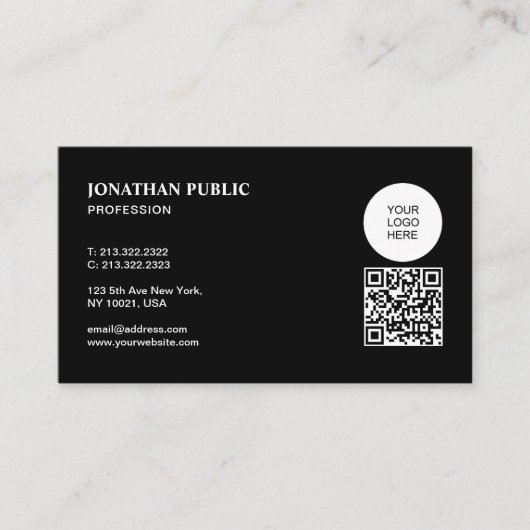 Benutzerdefinierter QR-Code-Upload Ihres Logos Sch Visitenkarte (Vorderseite)