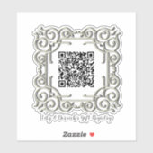 Benutzerdefinierter QR-Code Verzierte Frame Weddin Aufkleber (Blatt)